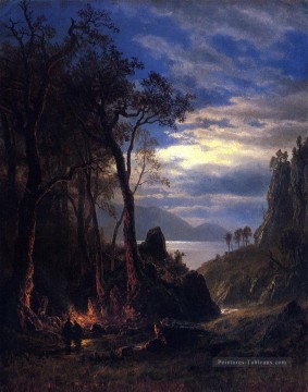 Le feu de camp Albert Bierstadt Peinture à l'huile
